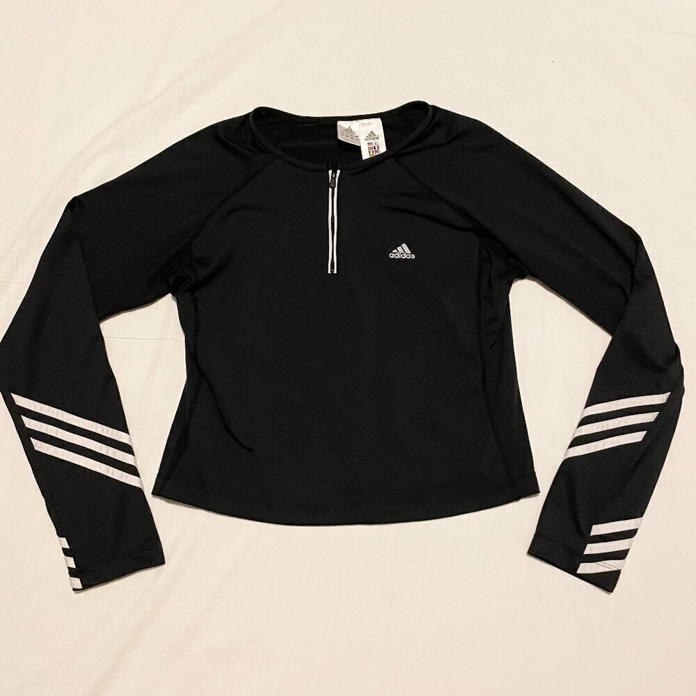 Adidas Shirt Long Sleeve Quarter Zip Youth Kids Size Large